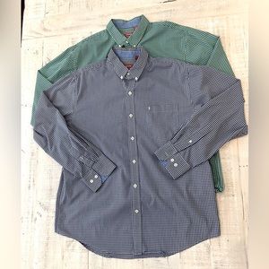 IZOD Men’s long sleeve bottom down shirt ~ set of 2 ~ large